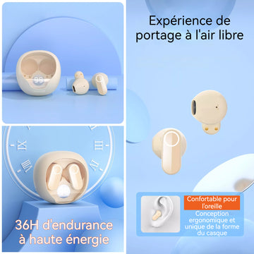 Écouteurs bluetooth 200mAh autonomie environ 8 heures interface Type-C écran LED ergonomique et étanche écouteurs de sport IPX4